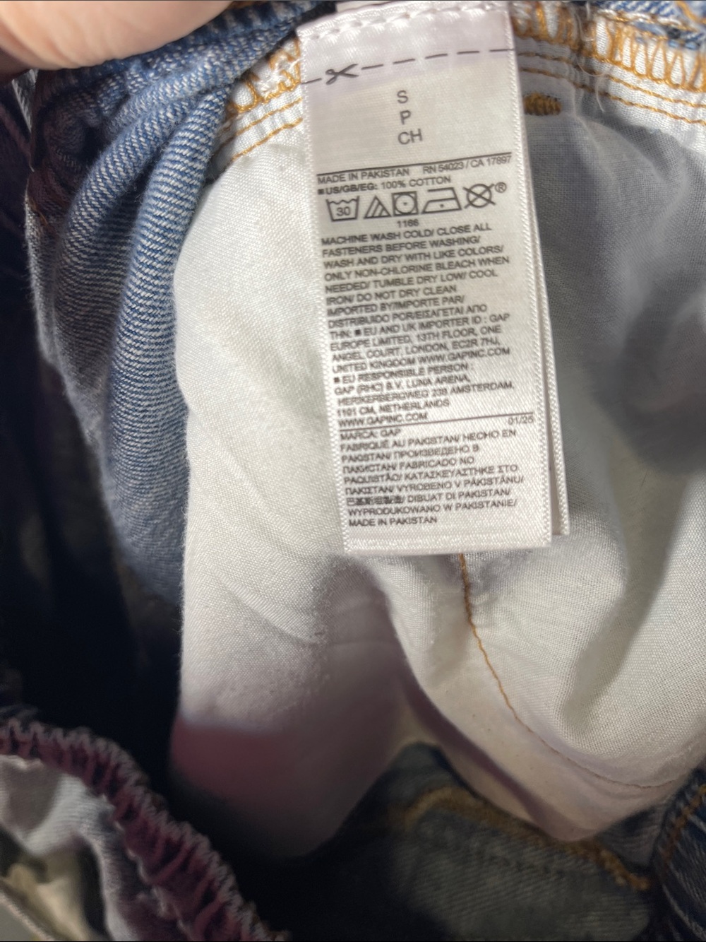 GAP WOMENS HIGH RISE WIDE LEG PULL ON JEANS SIDE STRIPES SMALL - Picture 5 of 5